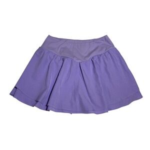 Pinspark Purple Athletic Skort V-Waist Ruffle Tennis Golf Skirt Pockets Womens S